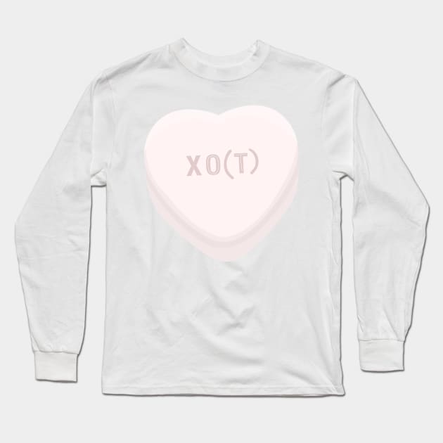 XO OT Occupational Therapist, Therapy Assistant Hugs and Kisses Candy Conversation Heart Long Sleeve T-Shirt by The Dirty Palette